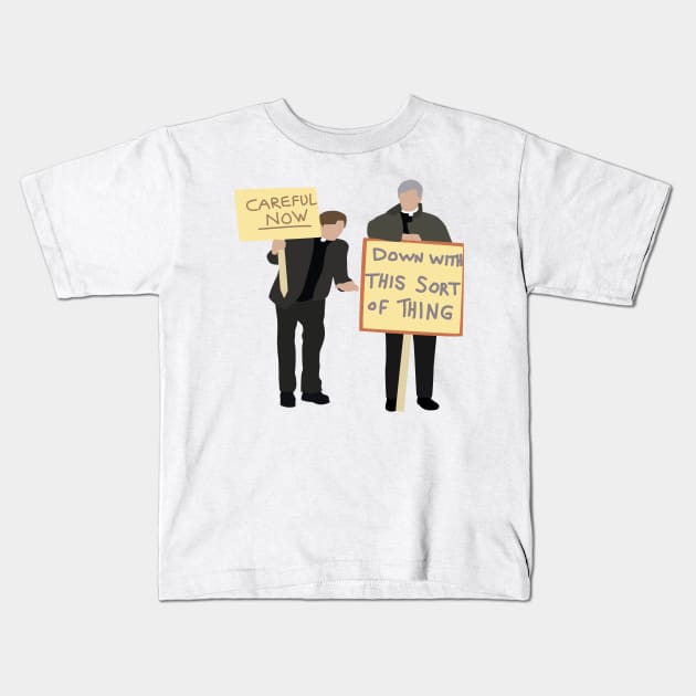 Father Ted - Careful Now Kids T-Shirt by Art Designs